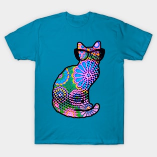 Funky Floral Cat T-Shirt